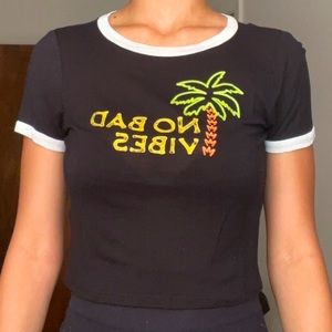 No bad vibes crop top